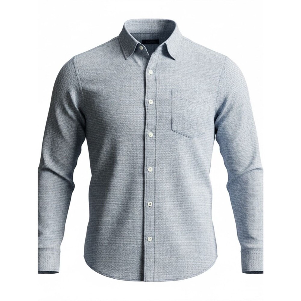 GAP Linen Blue White Striped Button-Down Shirt - Large